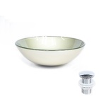 Cuba De Vidro Redonda 31cm  Champanhe + Válvula Click