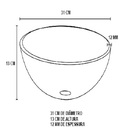 Cuba De Vidro Redonda 31cm  Dourado Real + Válvula Click + To