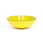 Cuba De Vidro Redonda 31cm Amarela + Válvula Click