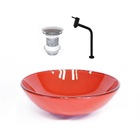 Cuba De Vidro Redonda 31cm Vermelho Ferrari + Valvula + Torne