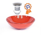 Cuba De Vidro Redonda 31cm Vermelho Ferrari + Válvula Click