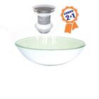 Cuba De Vidro Redonda 35cm Branca + Válvula Click