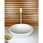 Cuba De Vidro Redonda 35cm Branco Fosco