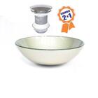 Cuba De Vidro Redonda 35cm Champanhe + Válvula Click