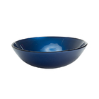 Cuba de Vidro Redonda Azul com Válvula Click, Sifão e Torneir