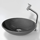 Cuba de Vidro Redonda Cinza P/ Banheiro ou Lavabo De Sobrepor