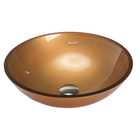 Cuba de Vidro Redonda Pequena Dourada