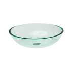 Cuba de Vidro Redonda Pequena Incolor,com Válvula Click, Sifã