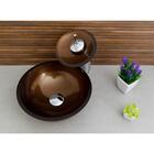 Cuba De Vidro Redonda Torneira Cascata +válvula+sifão Marrom