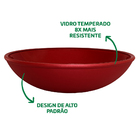 Cuba de Vidro Redonda Vermelha P/ Banheiro ou Lavabo De Sobre