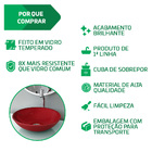 Cuba de Vidro Redonda Vermelha P/ Banheiro ou Lavabo De Sobre