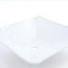 Cuba De Vidro Retangular 340mm - Branca