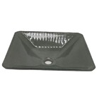 Cuba De Vidro Retangular 340mm - Cinza