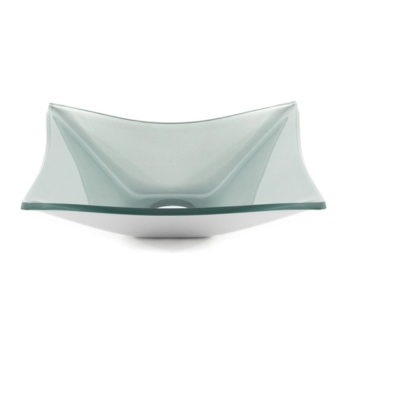 Cuba De Vidro Retangular 39cm Prata