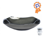 Cuba De Vidro Retangular Abaulada 45cm Grafite + Válvula Click