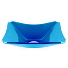 Cuba De Vidro Retangular Chanfrada 37cm Azul