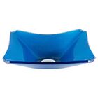 Cuba De Vidro Retangular Chanfrada 37cm Azul Escuro