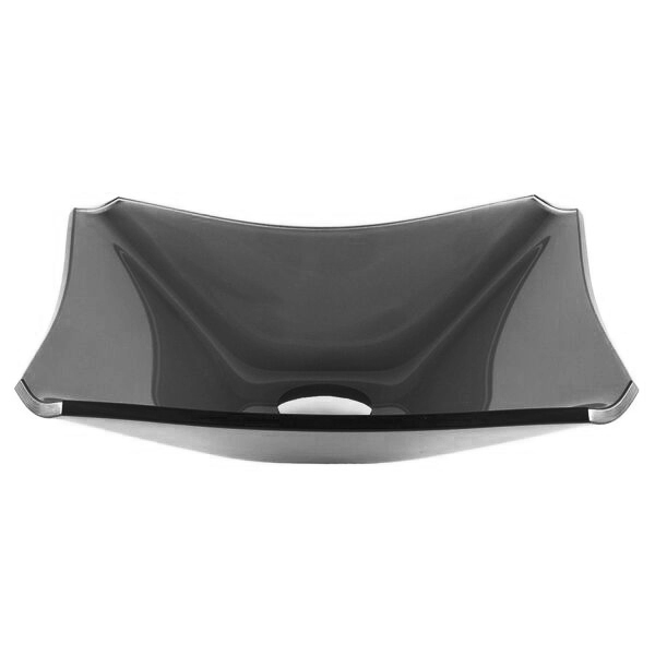 Cuba De Vidro Retangular Chanfrada 37cm Grafite