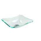 Cuba De Vidro Retangular Chanfrada 37cm Jateada