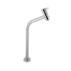 Cuba De Vidro Retangular Chanfrada 37cm Prata + Válvula Click