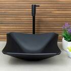 Cuba De Vidro Retrô 30 Cm Torneira Link Válvula Click Preto