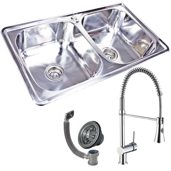 Cuba Dupla 9569 Polida+torneira Miami Gourmet Inox Guimmis