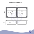 Cuba Dupla Aço Inox304 + Torneira Touch E Lixeira De Embutir
