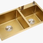 Cuba Dupla Aço Inox 304 Vintage Dourado Área Gourmet Cozinha