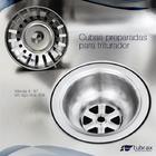 Cuba Dupla Com Lixeira Cozinha Luxo Gourmet Inox com Acessóri