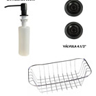 Cuba Dupla Cozinha 78x43cm Inox Preta Com Torneira Gourmet