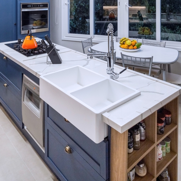 Cuba Dupla Cozinha Farm Sink 77 Cm Estilo Fazenda Avental