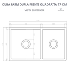 Cuba Dupla Cozinha Farm Sink Quadratta 77 Cm Estilo Fazenda A