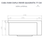 Cuba Dupla Cozinha Farm Sink Quadratta 77 Cm Estilo Fazenda A