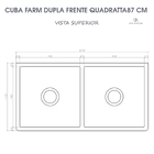 Cuba Dupla Cozinha Farm Sink Quadratta 87 Cm Estilo Fazenda A