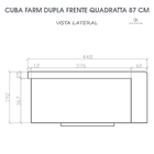 Cuba Dupla Cozinha Farm Sink Quadratta 87 Cm Estilo Fazenda A