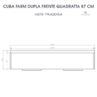 Cuba Dupla Cozinha Farm Sink Quadratta 87 Cm Estilo Fazenda A