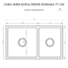 Cuba Dupla Cozinha Farm Sink Romana 77 Cm Estilo Fazenda Aven