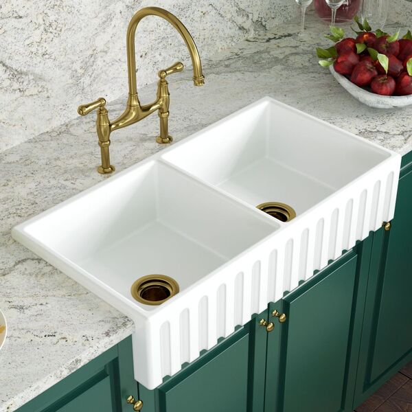 Cuba Dupla Cozinha Farm Sink Romana 87 Cm Estilo Fazenda Aven