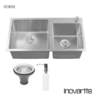 Cuba Dupla Cromada Cozinha Gourmet em Aço Inox 201 com Válvul