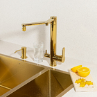 Cuba Dupla De Cozinha Inox Retangular 73x50 Cm (kai Dourada)