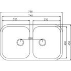 Cuba Dupla De Embutir Plus N3 740x400mm Prof. 140mm Polida C/