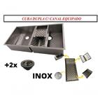 Cuba Dupla De Embutir Quadrada Cozinha Inox 304 40x40 Com Can