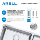 Cuba Dupla F203g Inox Escovado Arell