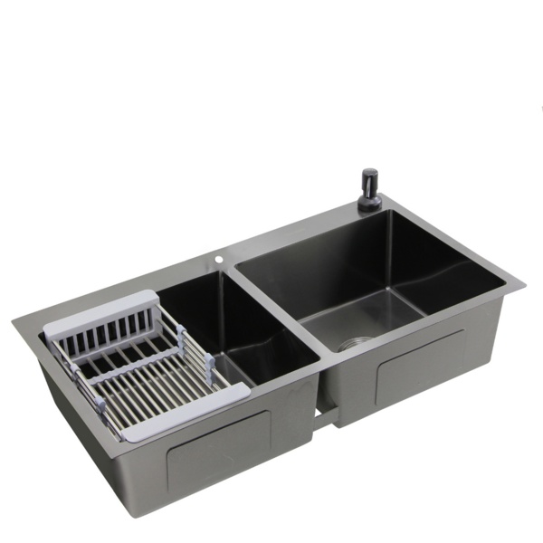 Cuba Dupla Gourmet 78 X 43 Inox 304 Nano Black Guimmis.casa