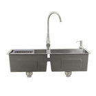 Cuba Dupla Gourmet Aço 304 Nano Silver 85x45cm Guimmis.casa