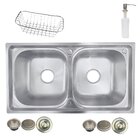 Cuba Dupla Gourmet Cozinha Aço Inox 304 Com Acessórios 78x43c