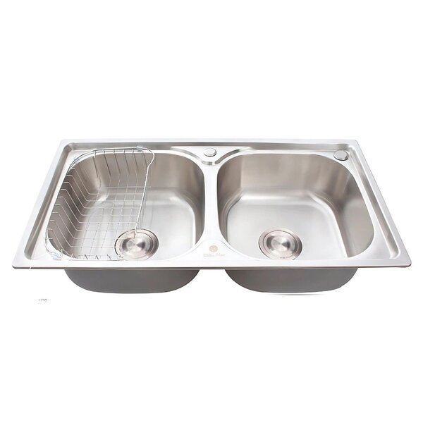 Cuba Dupla Gourmet Cozinha Aço Inox 304 Com Acessórios 78x43c