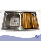 Cuba Dupla Gourmet Inox 304 + Kit Tábua E Torneira P/ Filtro