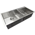 Cuba Dupla Inox 304 Quadrada Gourmet Plana Cozinha 880x450 Co