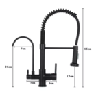 Cuba Dupla Inox Preta + Torneira Para Filtro Tábua E Lixeira